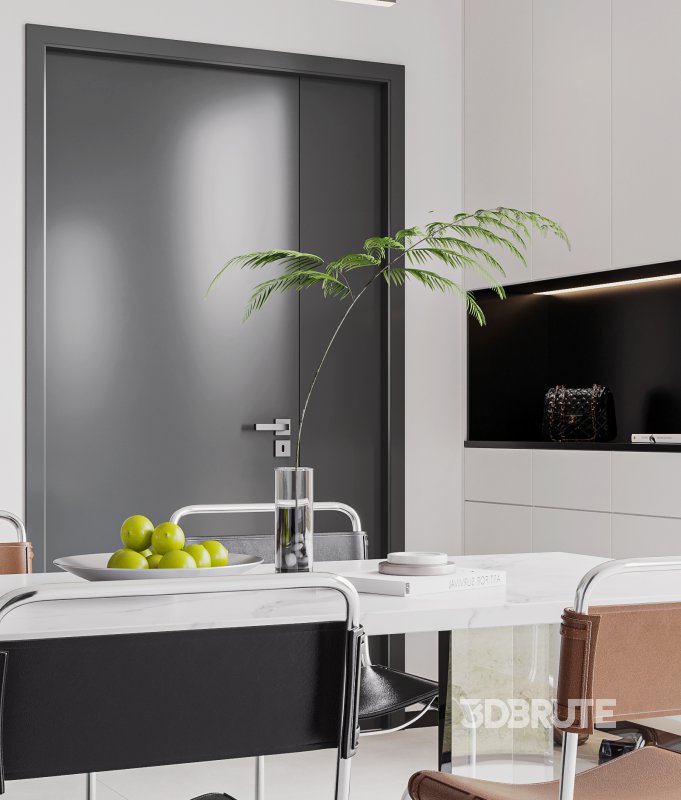 Modern living room and dining room interior scene Image 3