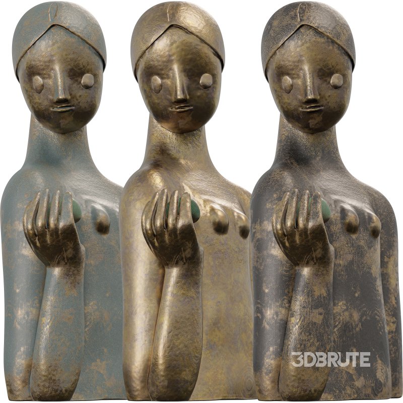 Antique Serene Offering Sculpture Image 5