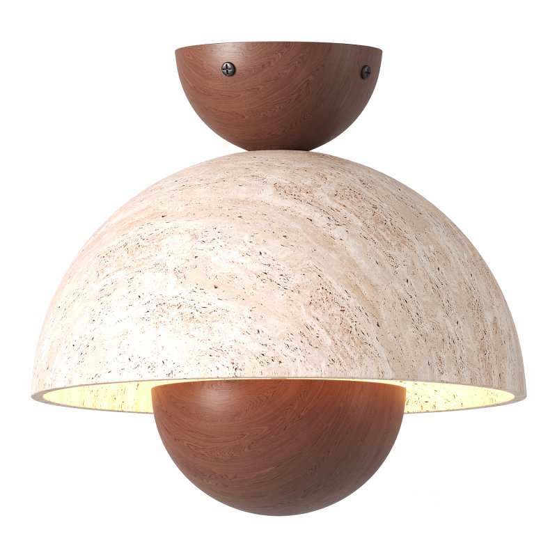 Nerio Travertine Ceiling Light Image 3