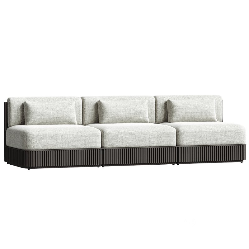 Beaumont Outdoor Teak Three Piece Modular Sofa Image 1