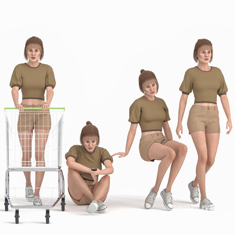 Casual Woman at Shopping 04 Poses Image 1