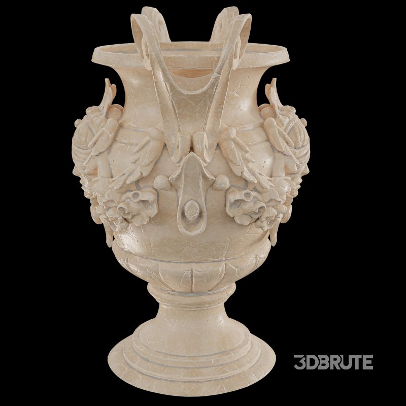 Decorative Stone Urn with Classical Motifs Image 3