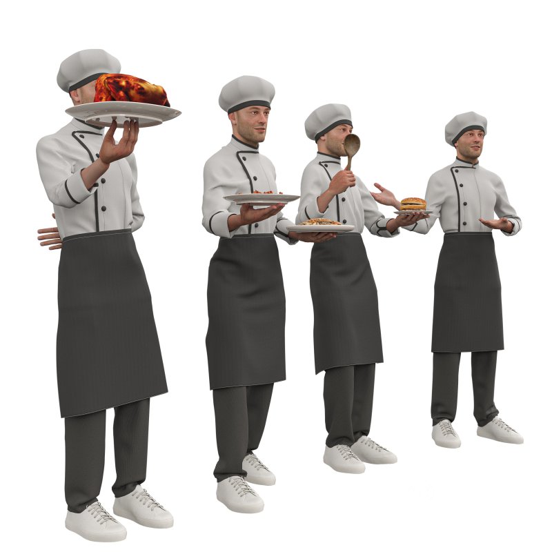 male chef in 4 poses Image 6