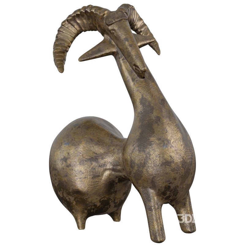 Antique Stylized goat Statue Image 4
