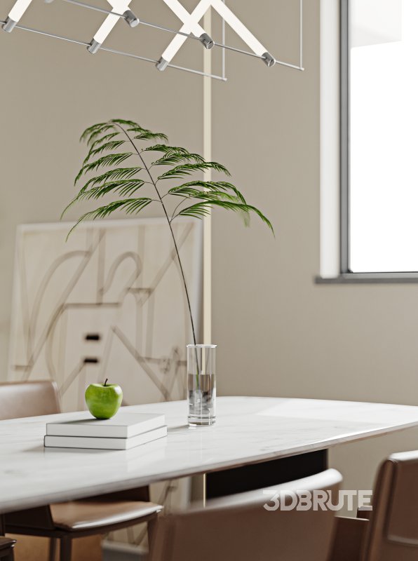 Modern living room and dining room interior scene Image 4