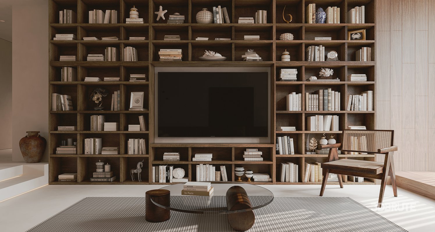 Modern living room and dining room interior scene Image 5