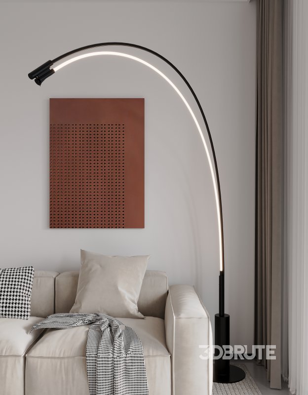 Modern living room and dining room interior scene Image 6