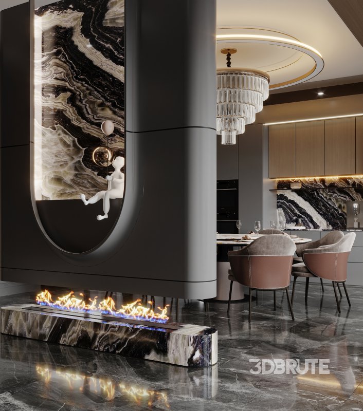 Luxurious living room and dining room Image 9