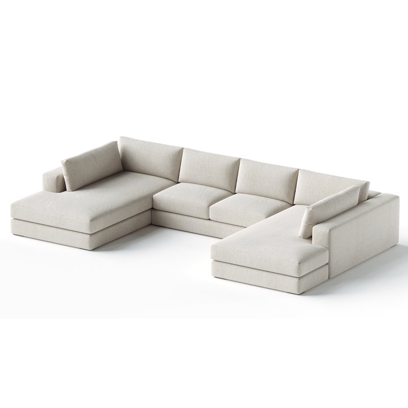 Oceanside 3-Piece Double Bumper Sectional Sofa Image 4
