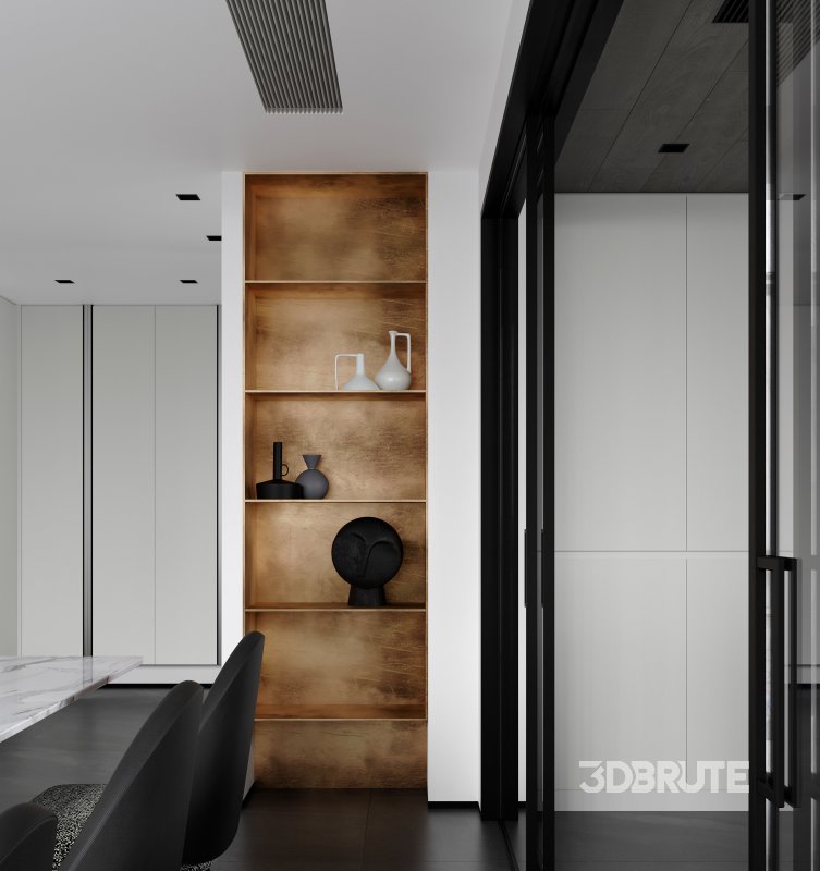 Modern living room and dining room interior scene Image 4