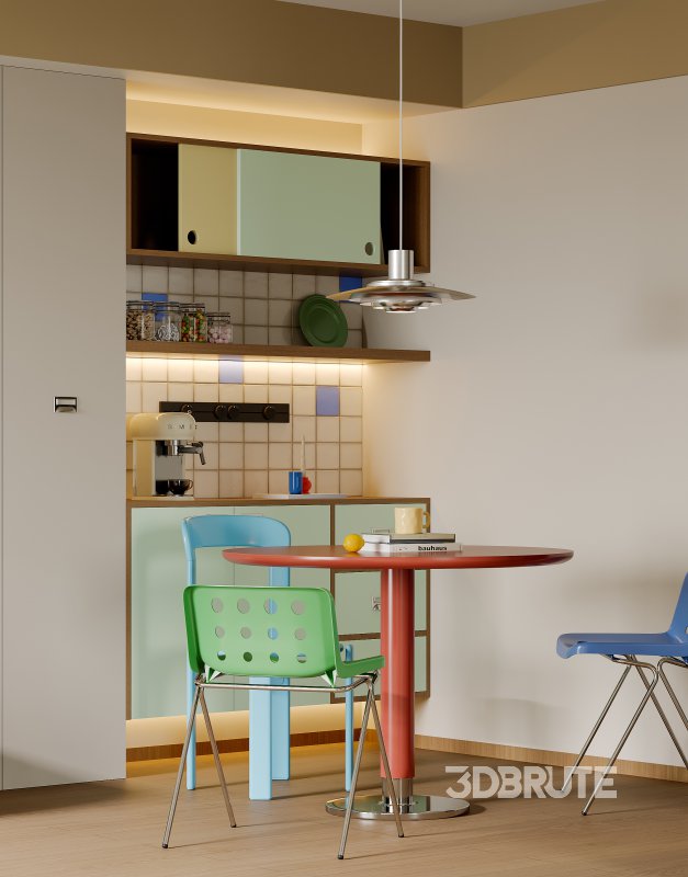 Modern living room and dining room interior scene Image 5