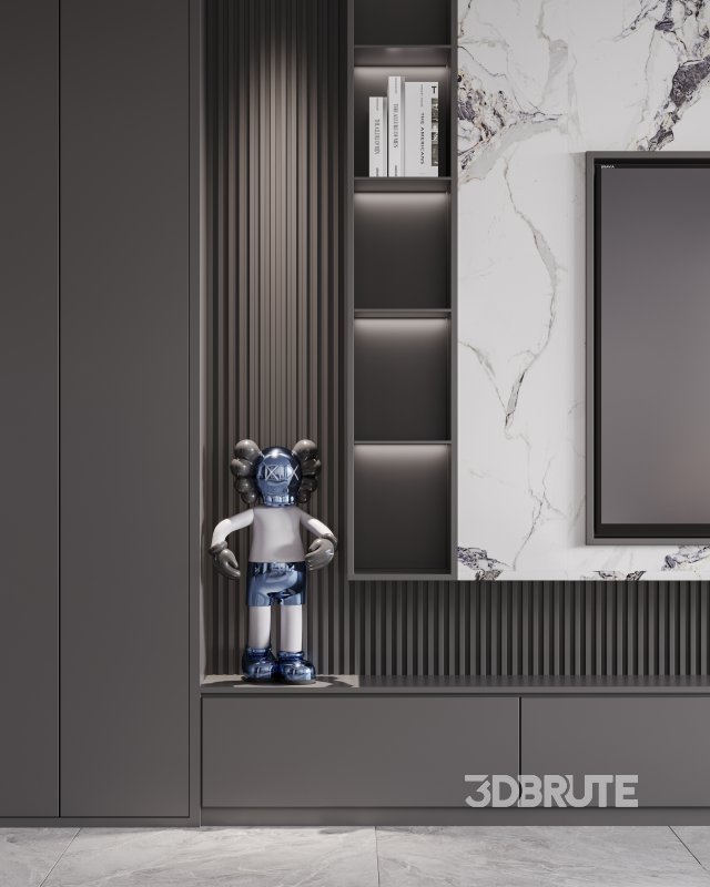 Modern living room and dining room interior scene Image 9