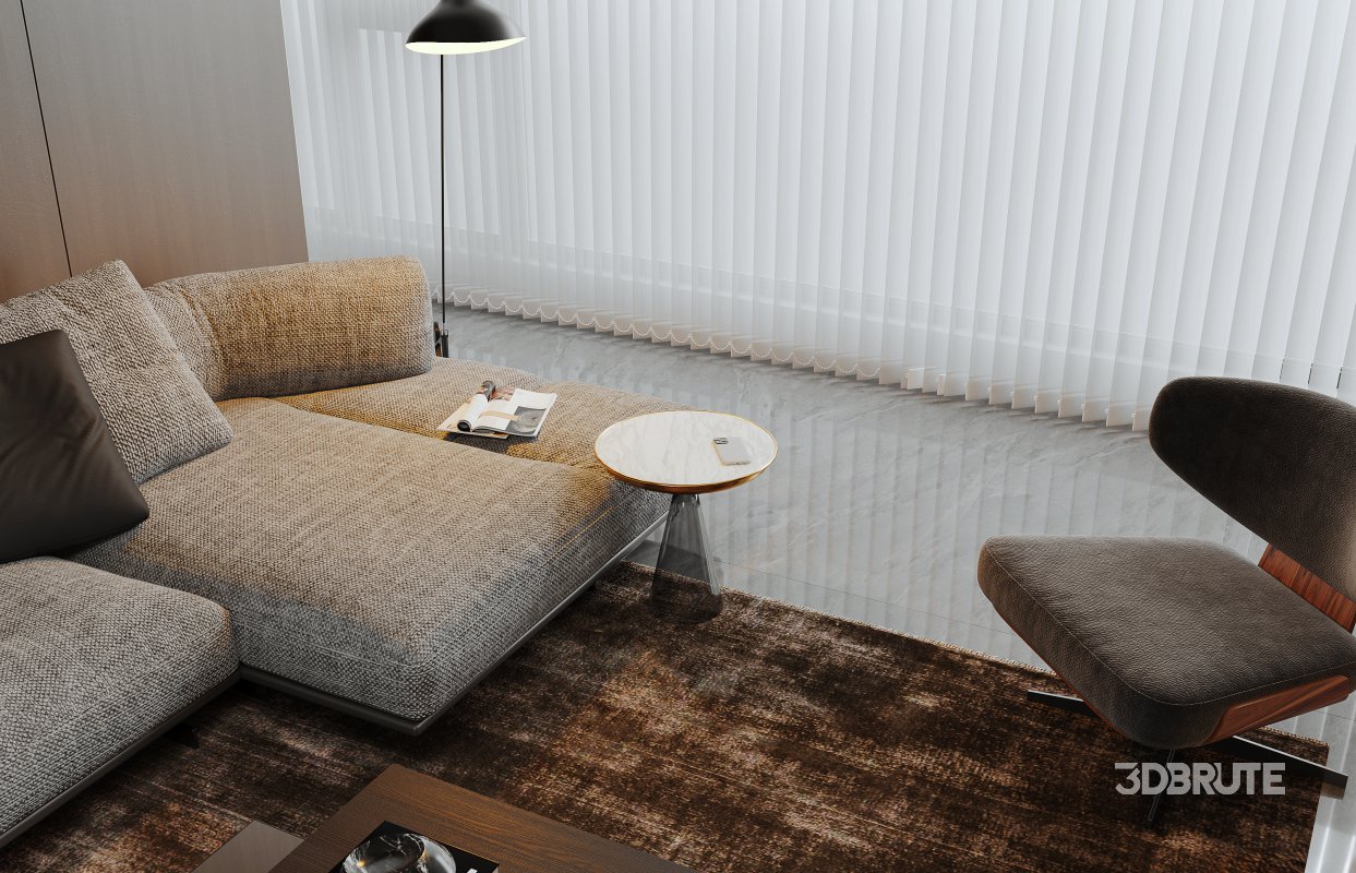 Modern living room and dining room interior scene Image 3