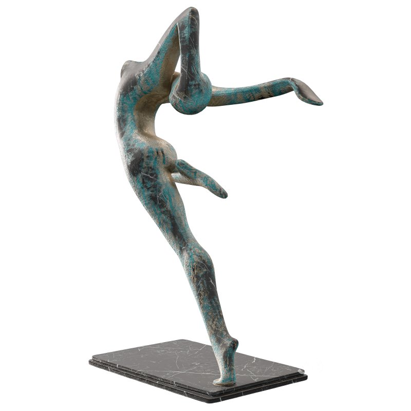 Old Yoga Woman Sculpture Image 1