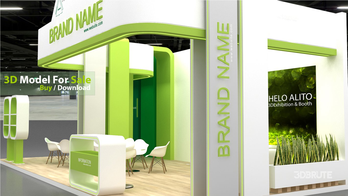 booth 3d model Image 4
