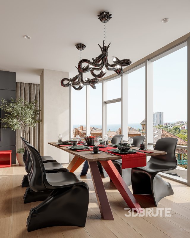 Luxurious living room and dining room Image 5