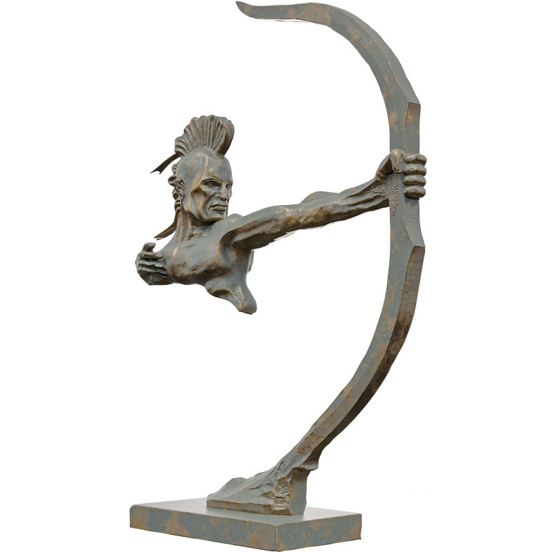 Dynamic_Archer_Statue_3D_Model_Stylized_Bronz Image 2