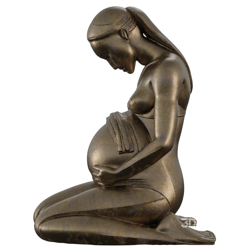Antique Pregnant Mothers Embrace Image 5
