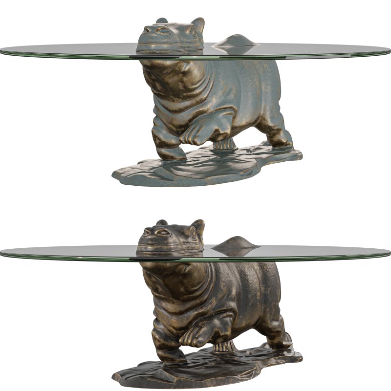Playful Hippopotamus Coffee Table Whimsical Furniture Image 1