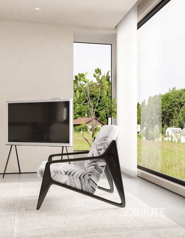 Modern living room and dining room interior scene Image 7