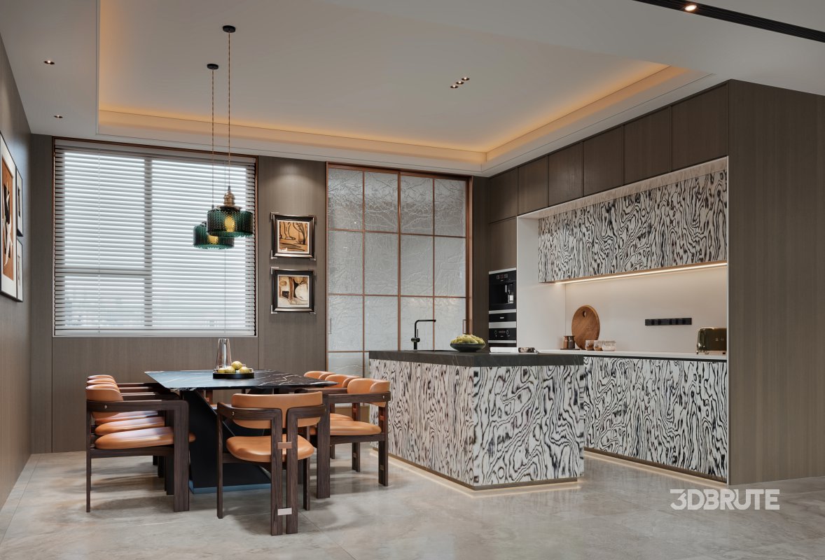 Luxurious living room and dining room Image 1