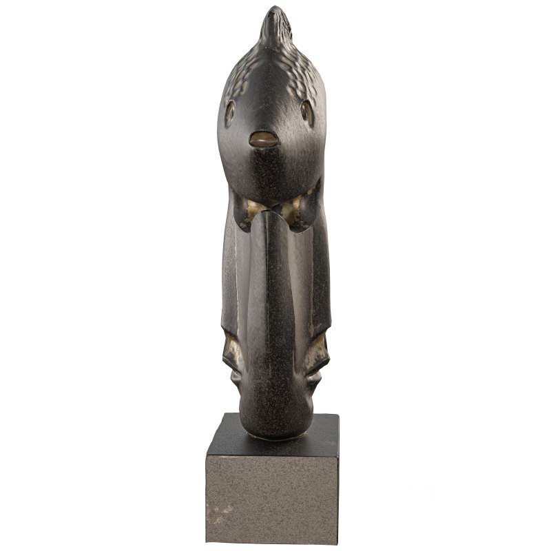 Surreal Fish Crown Face Sculpture Image 1