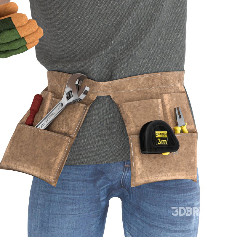 Engineer man with tools 04 poses Image 4