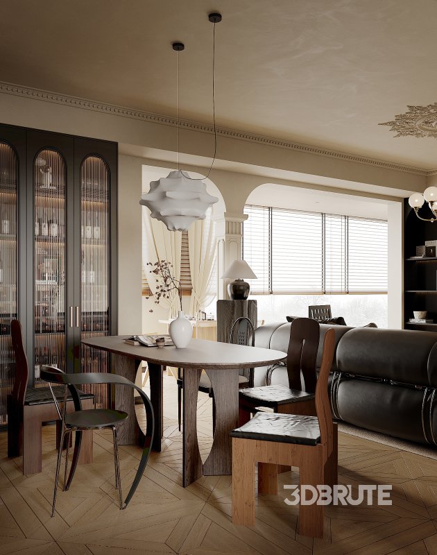 Luxurious living room and dining room Image 1