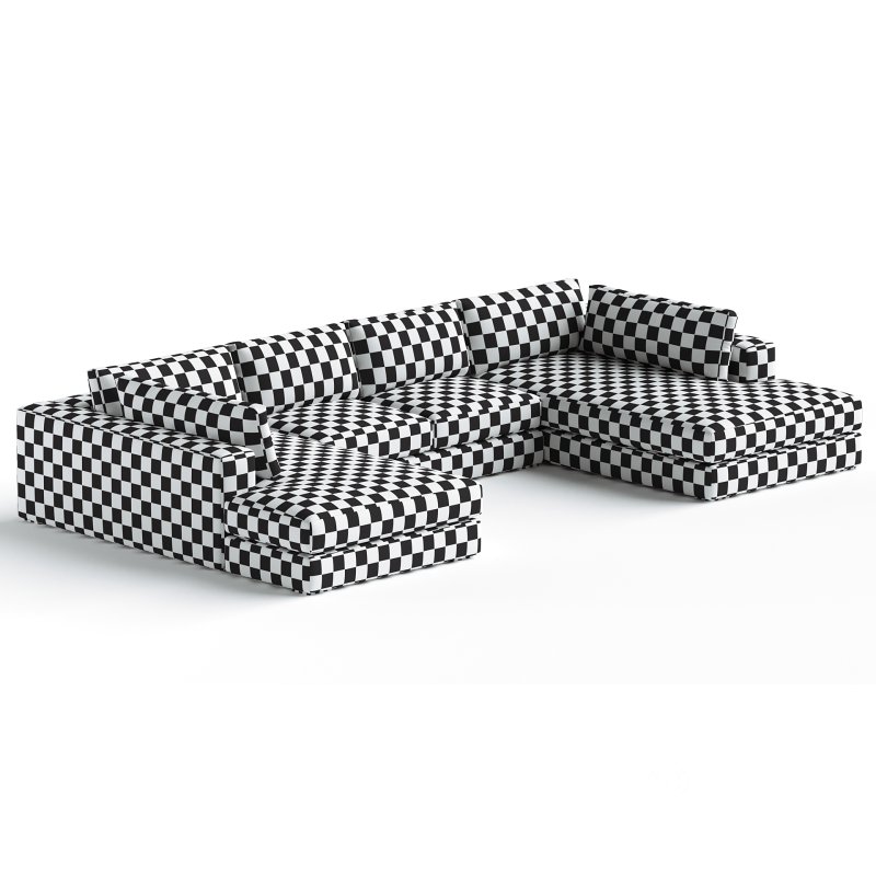 Oceanside 3-Piece Double Bumper Sectional Sofa Image 1