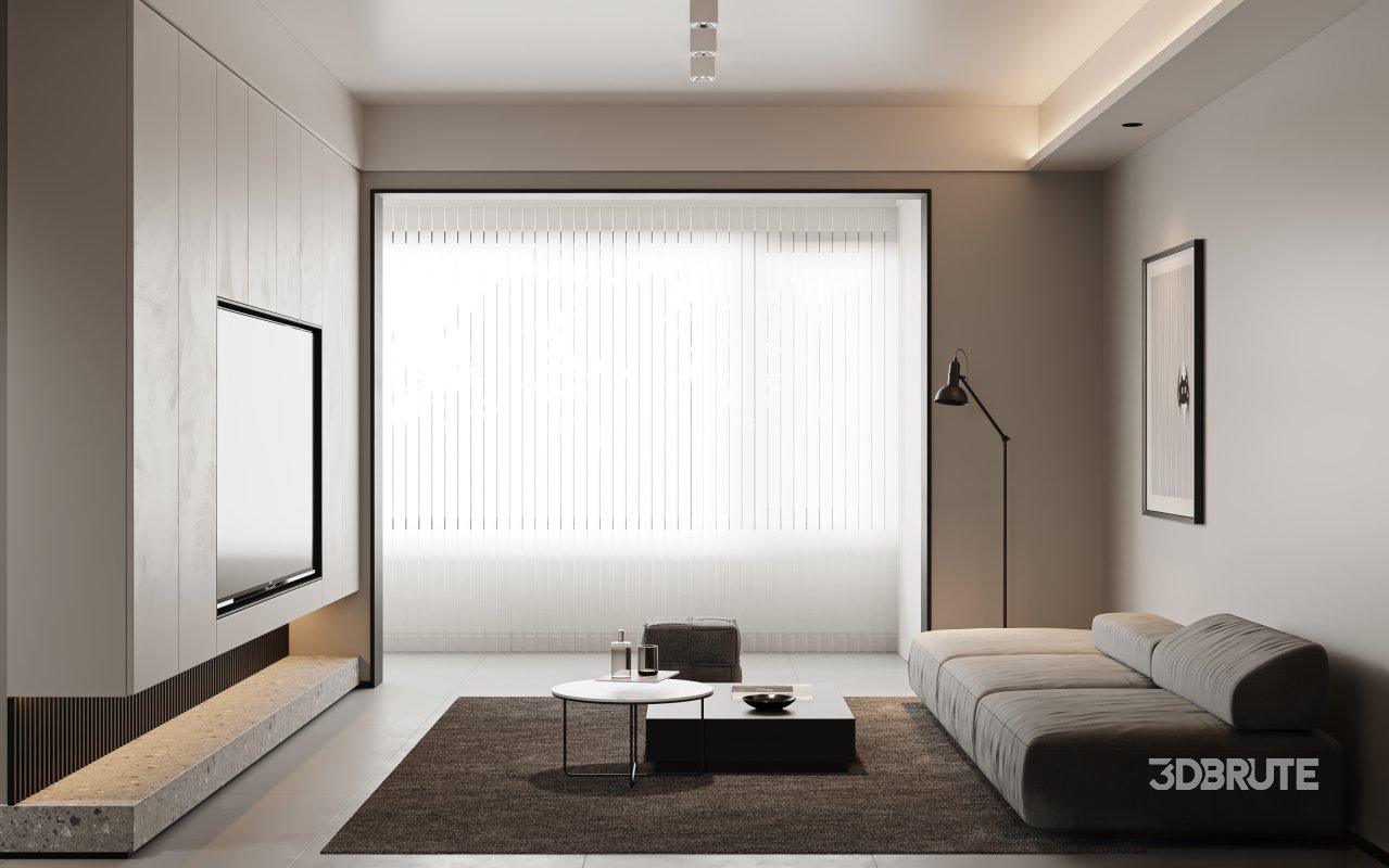 Modern living room and dining room interior scene Image 3