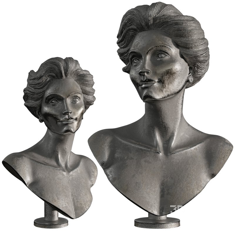 Old ancient Metal Woman Sculpture Image 6