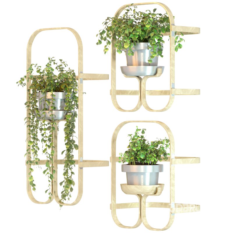 Golden Metal Hanging Plant Image 4