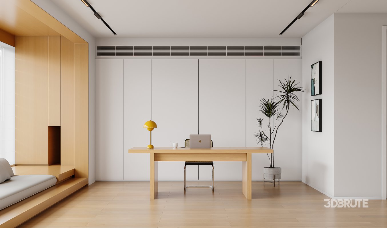 Modern living room and dining room interior scene Image 1