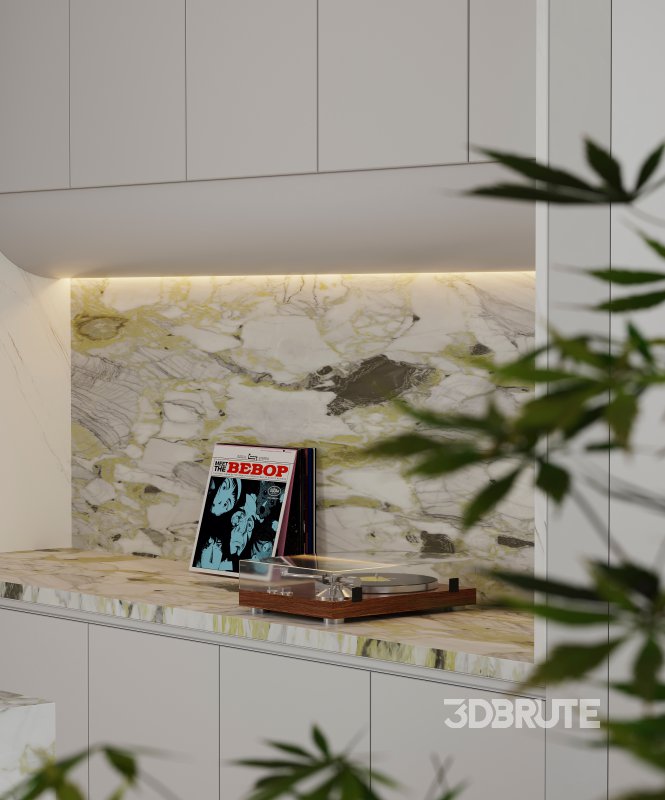 Modern living room and dining room interior scene Image 6