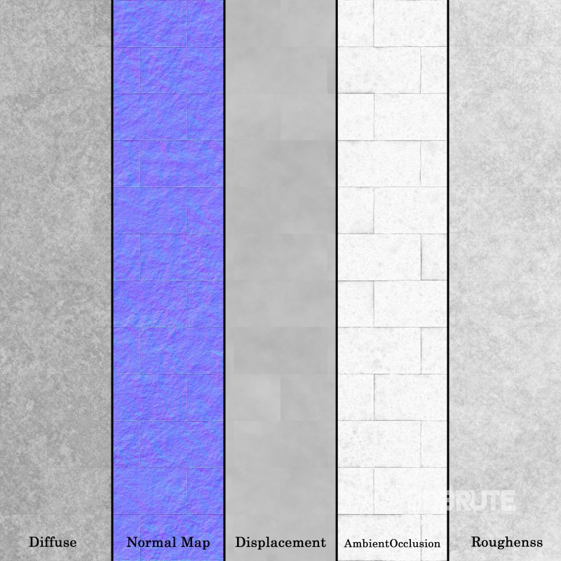 Split Face Stone wall 01 (Seamless) Image 7