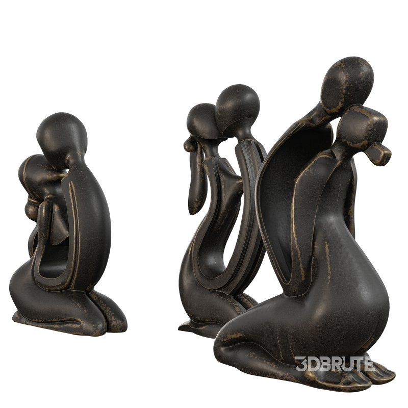 Antique Kissing Set Statue Image 2