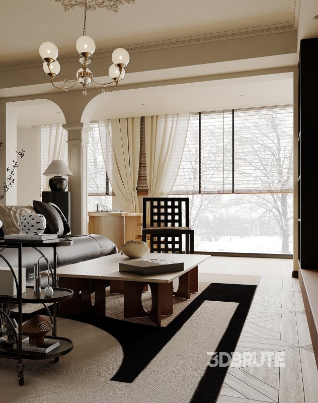 Luxurious living room and dining room Image 8