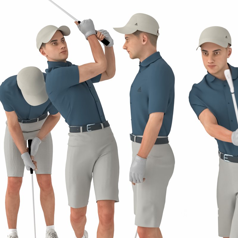 Golf Player Man 04 Poses Image 3