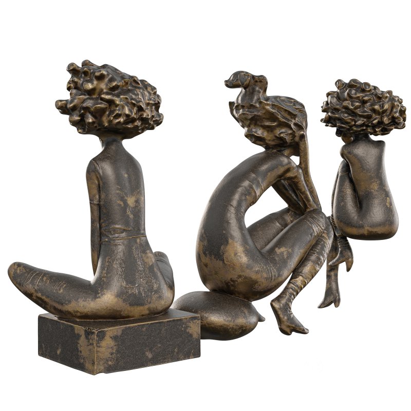 Antique Stylized Girl Collection Statue Image 2
