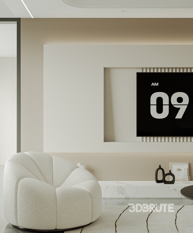 Modern living room and dining room interior scene Image 3