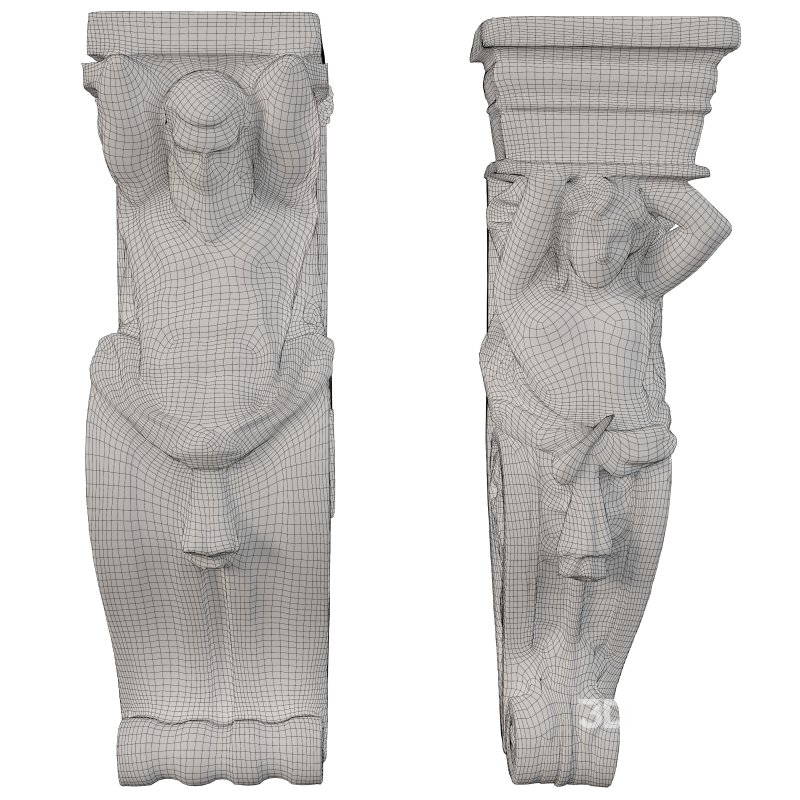 Classical MArble Corbel with Atlas Figure Image 5