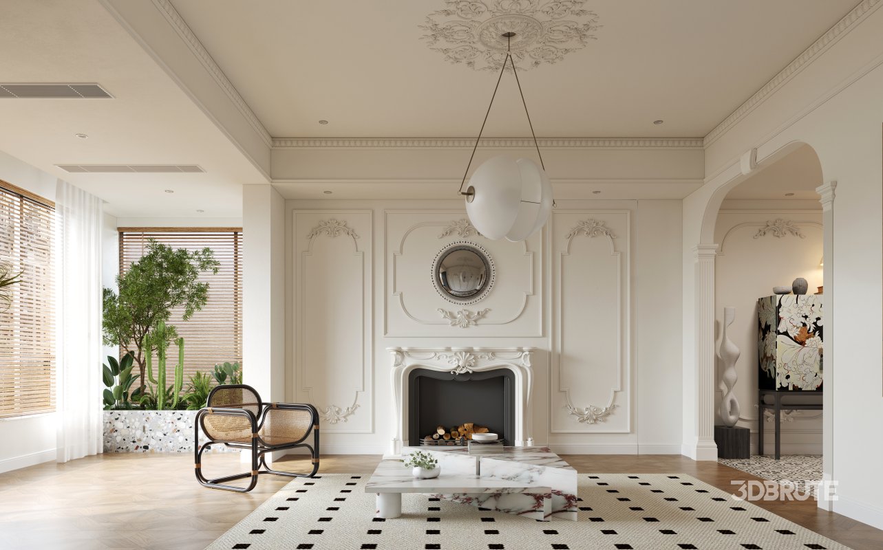 Eclectic living and dining room interior Image 3