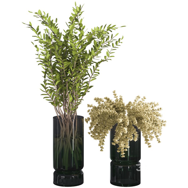 Branches with leaves in Glass Vase Image 1