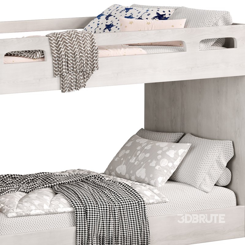 Abridged White Glaze Low Twin Kids Bunk Bed by crateandbarrel Image 1