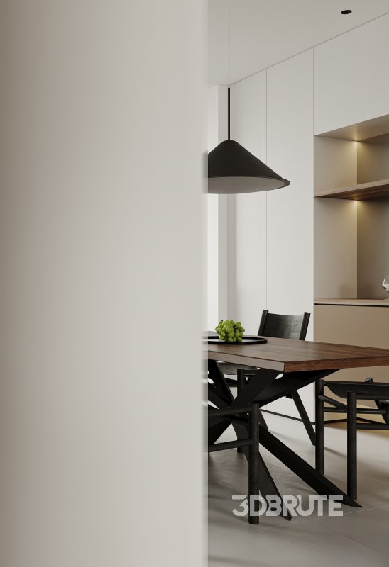 Modern living room and dining room interior scene Image 9