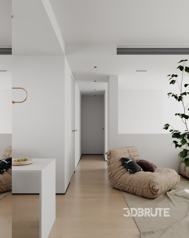 Modern living room and dining room interior scene Image 9