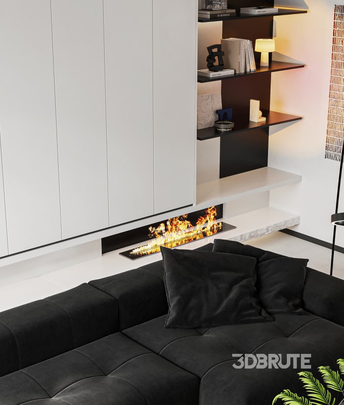 Modern living room and dining room interior scene Image 5