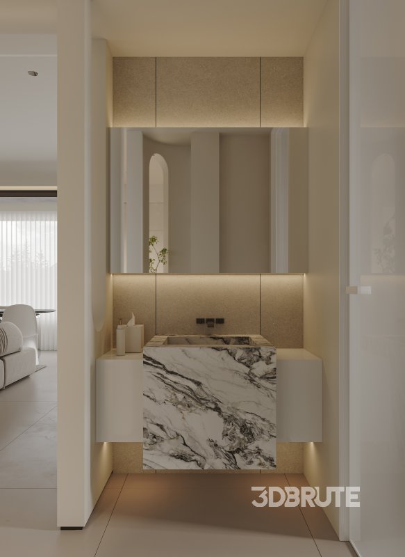 Modern living room and dining room interior scene Image 5