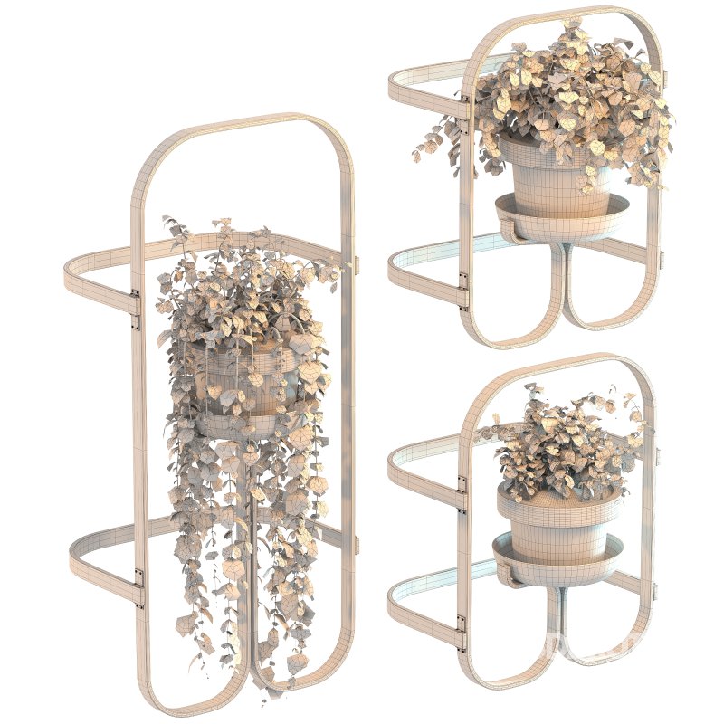 Golden Metal Hanging Plant Image 5