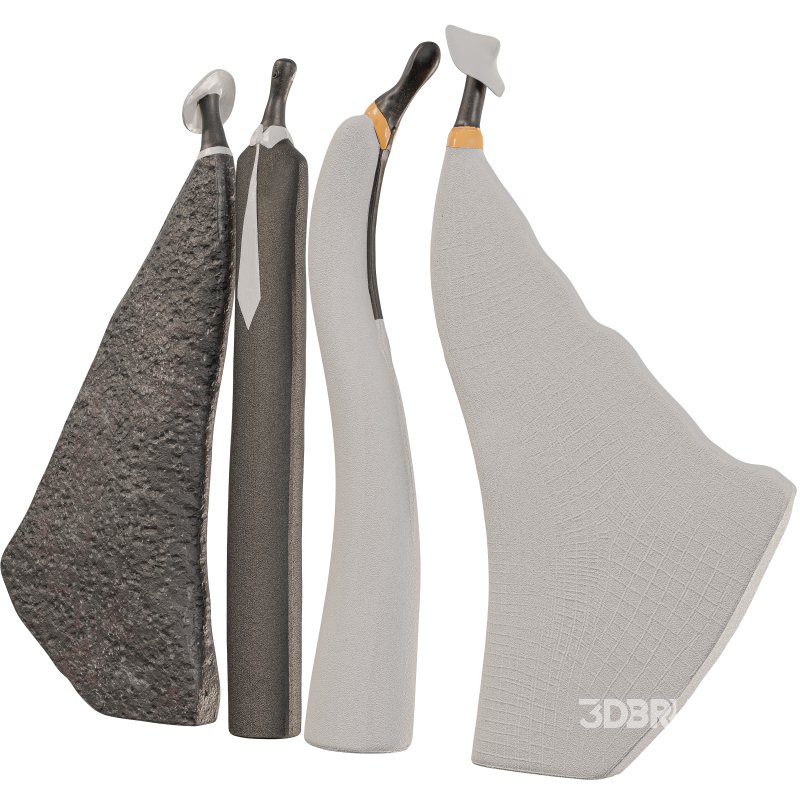 Narrow Whimsical Couple Sculpture Set Image 3